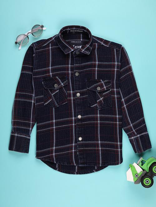 boys checkered long sleeve casual shirt - 22029667 - Very Small Image - 1