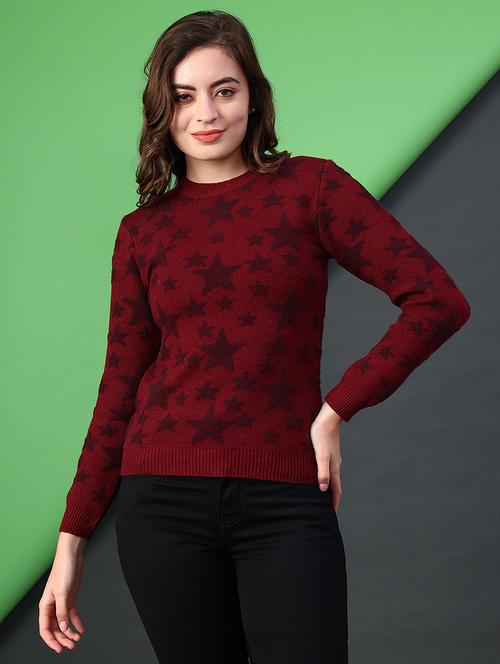 women self designed long sleeve pullover - 22031065 - Very Small Image - 1