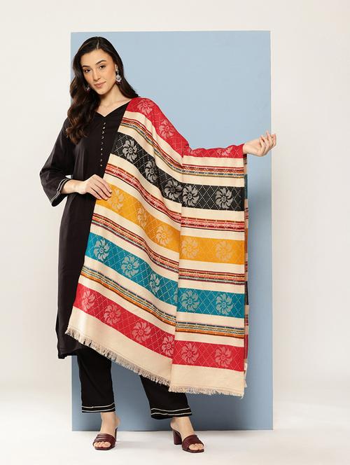 women self design reversible shawl - 22033726 - Very Small Image - 1