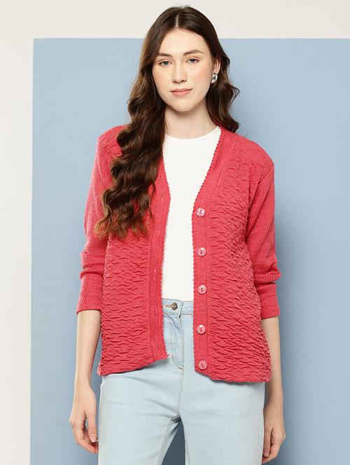 women self design long sleeve cardigan - 22033787 - Very Small Image - 1