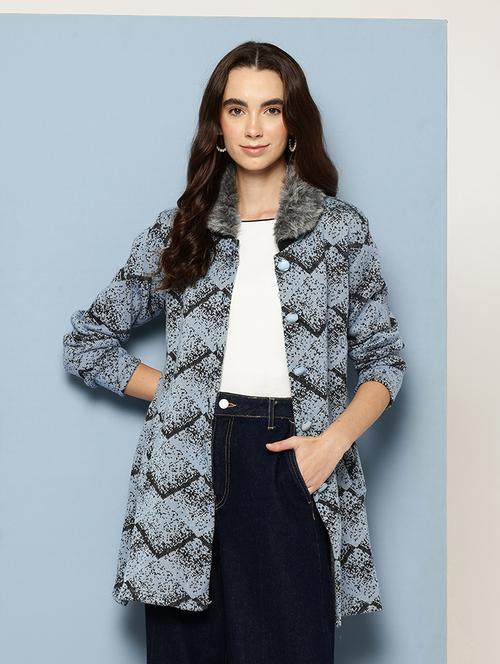 women self design long sleeve cardigan - 22033828 - Very Small Image - 1