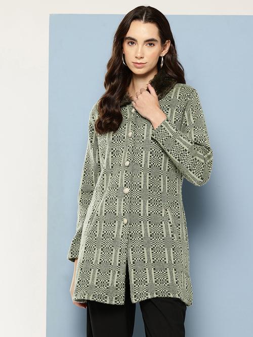 women self design long sleeve cardigan - 22033831 - Very Small Image - 1