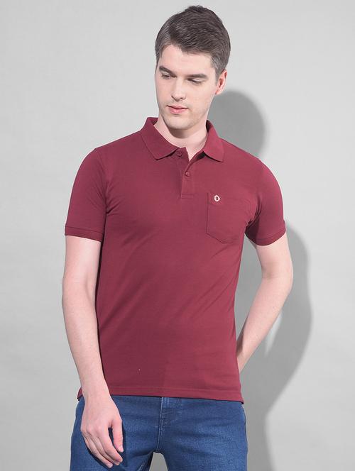 maroon cotton plain tshirt - 22033895 - Very Small Image - 1