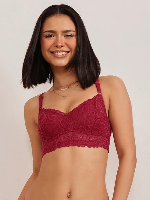 Women Solid Non Wired Lace T-shirt Bra - 22033937 - Very Small Image - 1