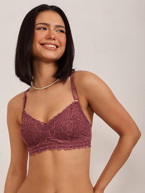 Women Solid Non Wired Lace T-shirt Bra - 22033938 - Very Small Image - 1