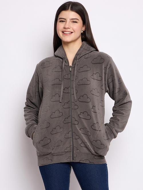 women printed long sleeve hooded sweatshirt - 22034461 - Very Small Image - 1