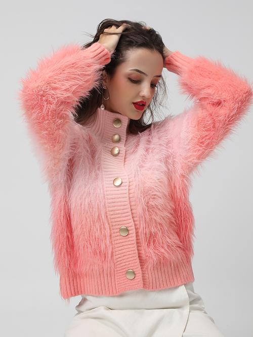 women stand collar long sleeve cardigan - 22038238 - Very Small Image - 1