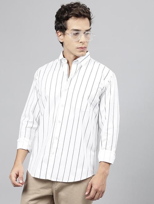 men striped collared long sleeve shirt - 22039031 - Very Small Image - 1