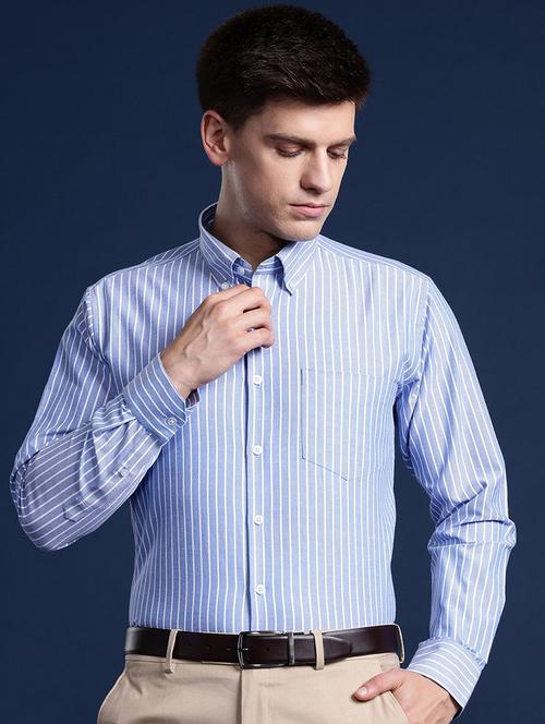 Men Striped Collared Long Sleeve Shirt - 22039511 - Very Small Image - 1
