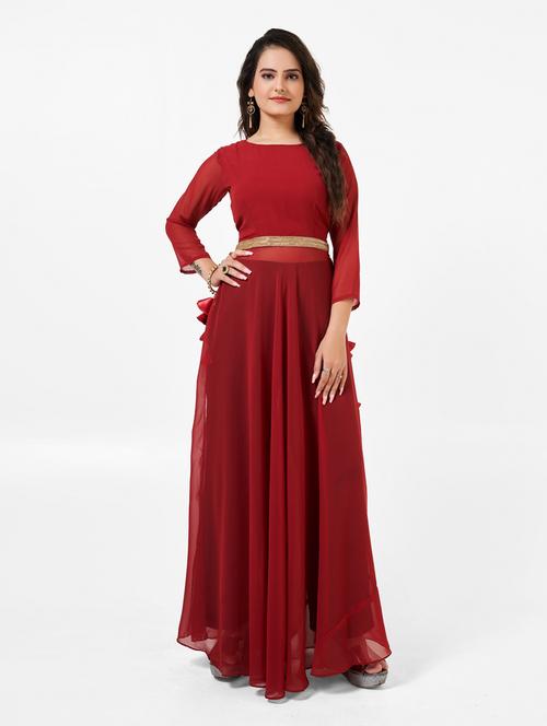 women solid three quarter sleeve flared kurta - 22041415 - Very Small Image - 1