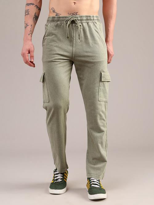 men solid mid rise cargos - 22042664 - Very Small Image - 1