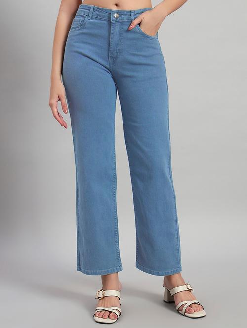 women solid high rise staright fit jeans   - 22048053 - Very Small Image - 1