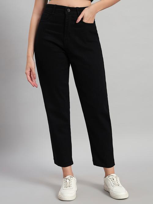 women solid high rise mom fit jeans   - 22048067 - Very Small Image - 1