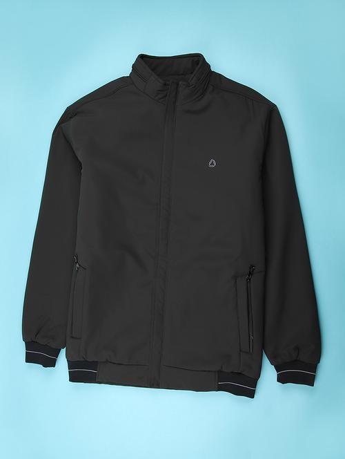 men solid  stand collar long sleeve casual jacket - 22053507 - Very Small Image - 1