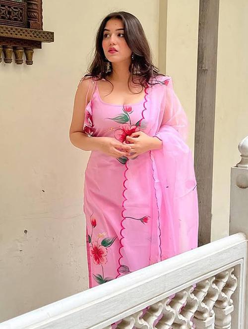 women floral printed sleeveless kurta pant with dupatta set - 22053806 - Very Small Image - 1