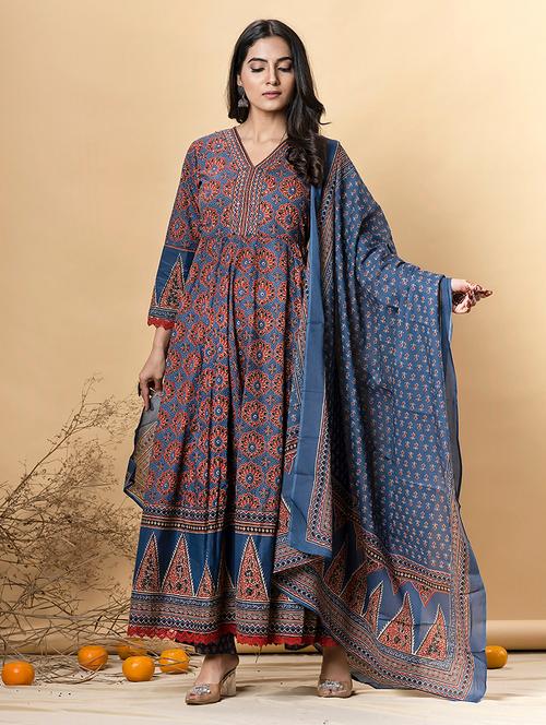blue cotton suit  set - 22058204 - Very Small Image - 1