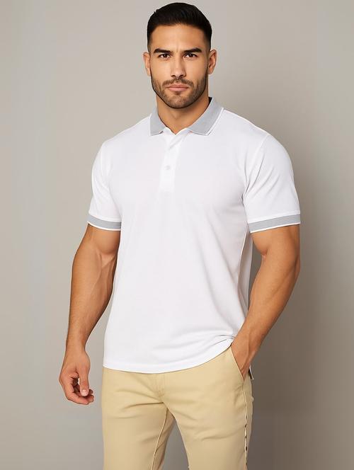 men solid short sleeve regular fit polo t-shirt - 22059326 - Very Small Image - 1