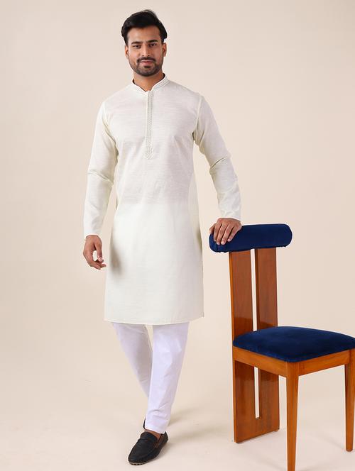 men mandarin neck kurta pyjama ethnic wear set - 22061870 - Very Small Image - 1