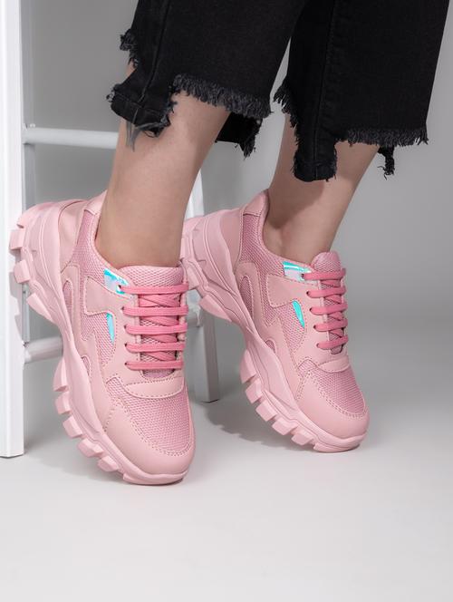 women pink lace-up sports shoe - 22065471 - Very Small Image - 1