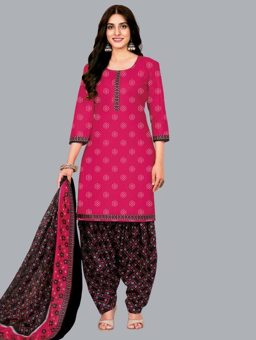 women printed unstitched salwar suit set - 22065971 - Very Small Image - 1