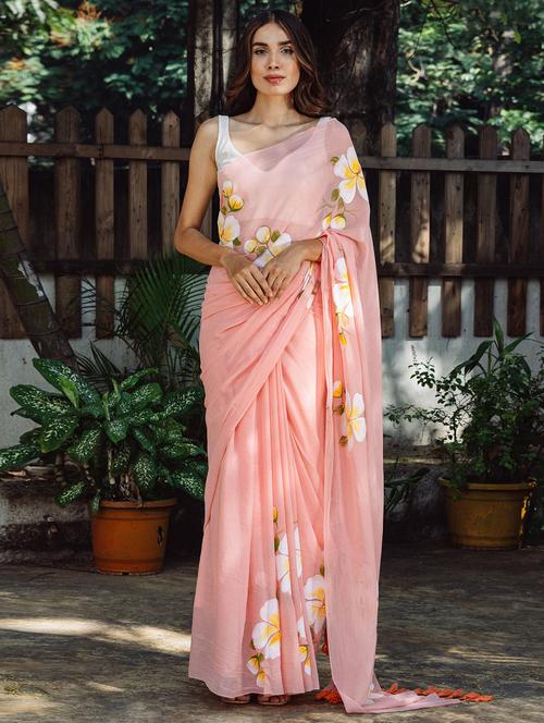 women floral printed saree with blouse - 22066302 - Very Small Image - 1