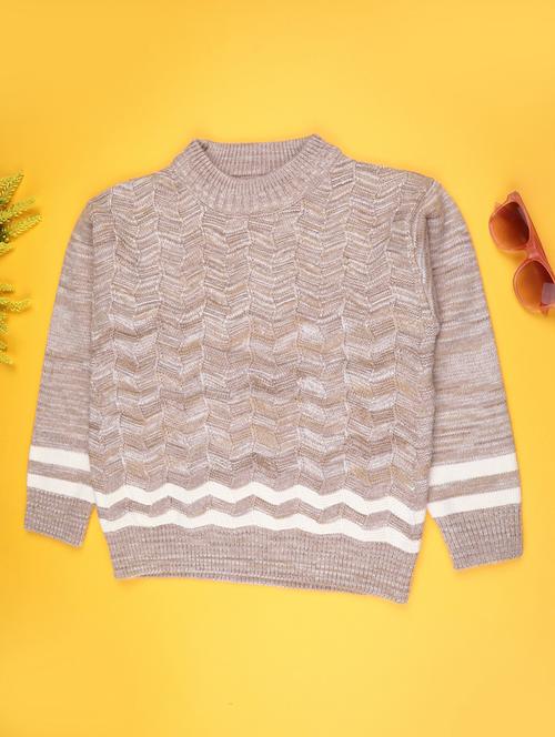 boys self design long sleeve sweater - 22066480 - Very Small Image - 1