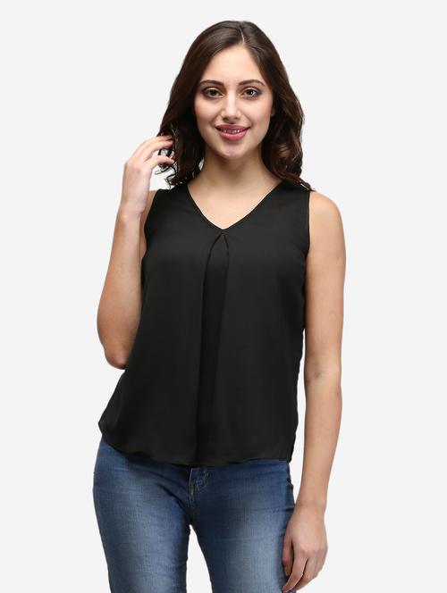 women black solid sleeveless top - 22068803 - Very Small Image - 1