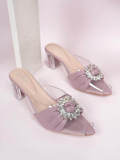 women mauve embellished slip on mule - 22072157 - Very Small Image - 1