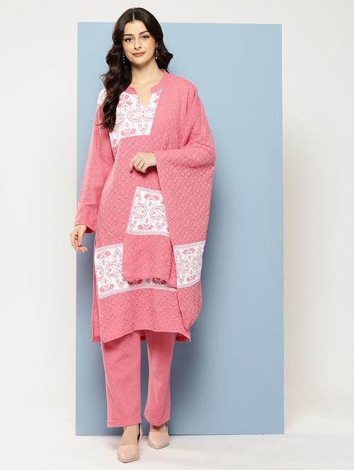 women self design long sleeve kurta pant with dupatta set - 22073993 - Very Small Image - 1