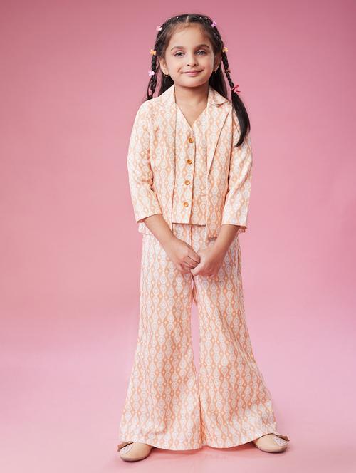 girls printed top and pant with jacket co-ord set - 22076384 - Very Small Image - 1