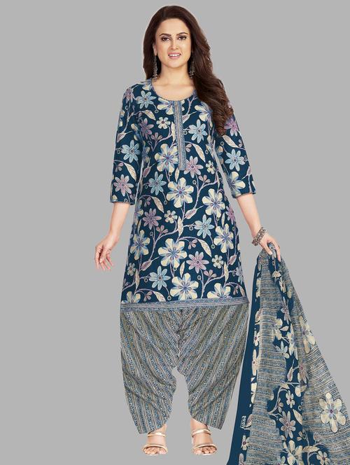 women floral printed unstitched salwar suit set - 22079489 - Very Small Image - 1
