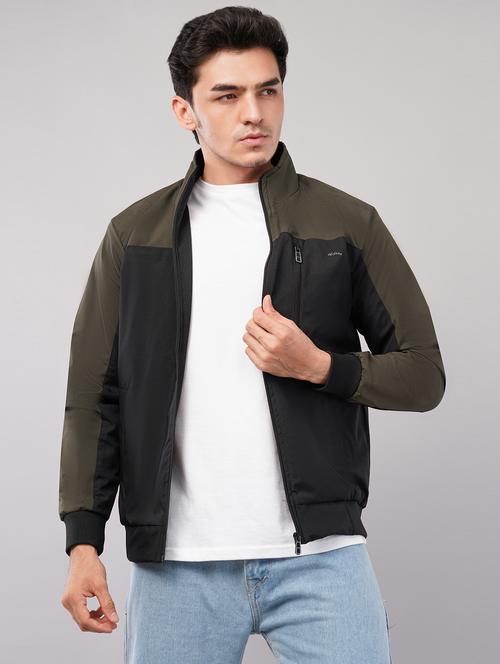 men color block long sleeve windcheater jacket - 22079780 - Very Small Image - 1