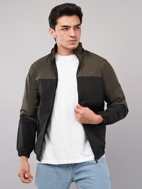 men color block long sleeve windcheater jacket - 22079786 - Very Small Image - 1