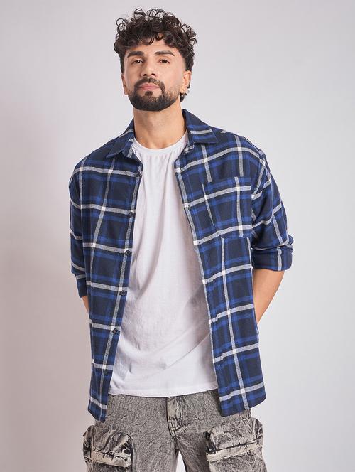 Men Checkered Long Sleeve Oversized Casual Shirt - 22079874 - Very Small Image - 1