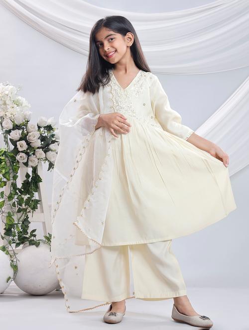 Off White Silk Blend Suit Set - 22080650 - Very Small Image - 1