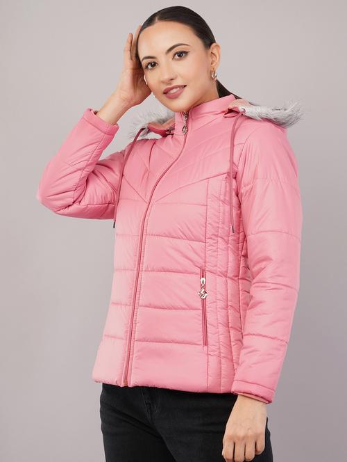 women solid long sleeve hooded quilted jacket - 22080940 - Very Small Image - 1