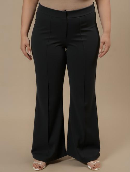 women solid high rise wide leg trouser - 22081058 - Very Small Image - 1