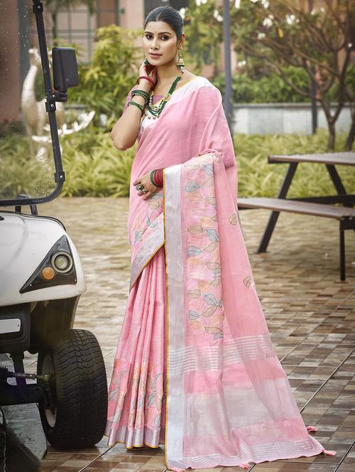women solid with work embroidered saree with blouse - 22082347 - Very Small Image - 1