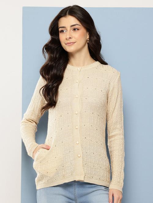 women self designed long sleeve cardigan - 22086522 - Very Small Image - 1