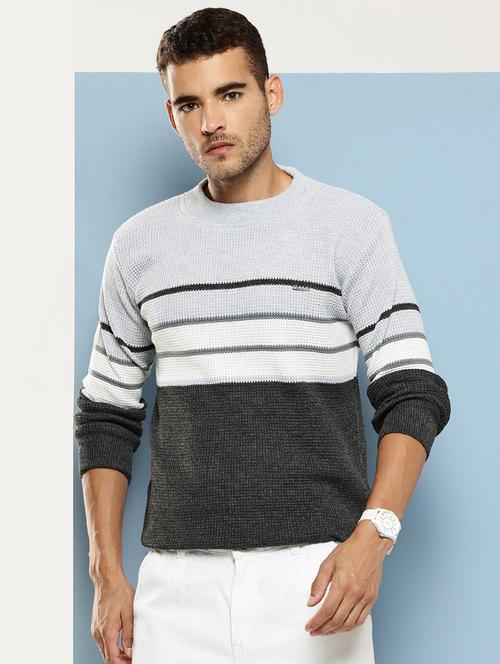 men striped long sleeve regular fit pullover  - 22086575 - Very Small Image - 1