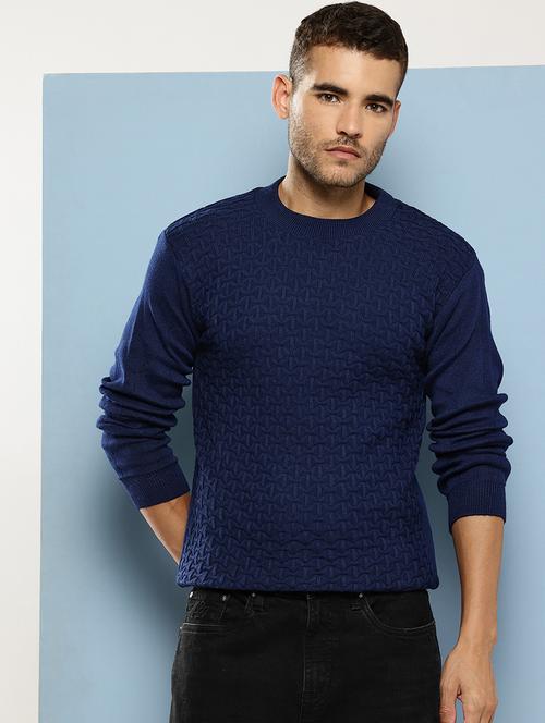 men self design long sleeve regular fit pullover  - 22086609 - Very Small Image - 1