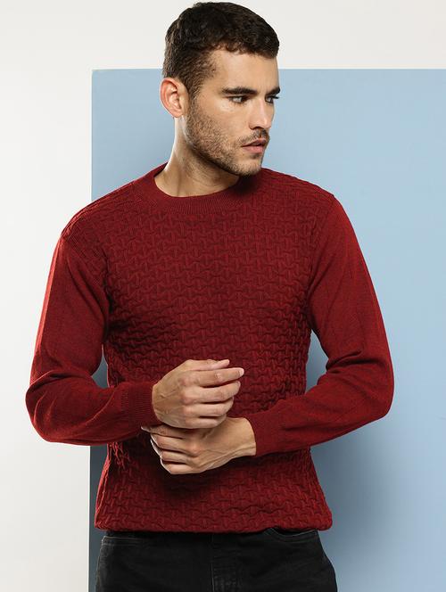 men self design long sleeve regular fit pullover  - 22086610 - Very Small Image - 1
