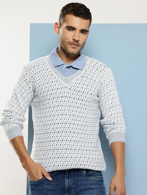 men self design long sleeve regular fit pullover  - 22086613 - Very Small Image - 1