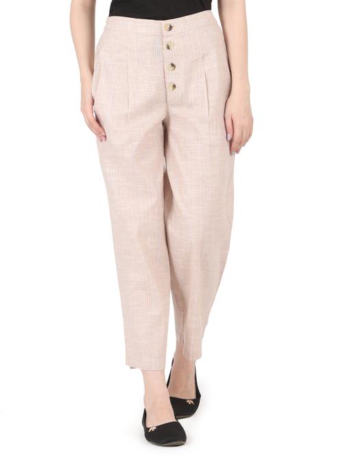 women solid high rise straight trouser - 22088972 - Very Small Image - 1