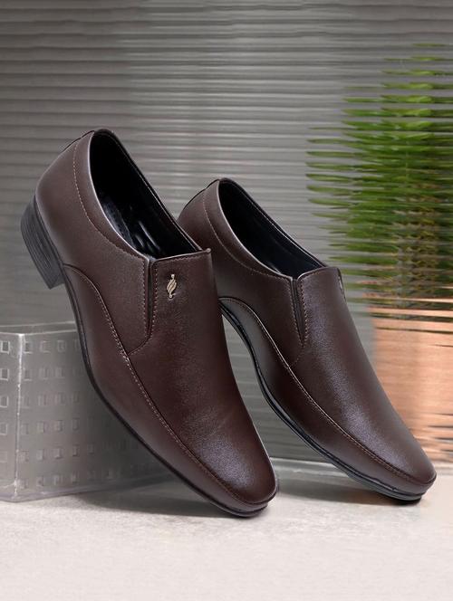 men brown slip on formal shoes - 22092108 - Very Small Image - 1