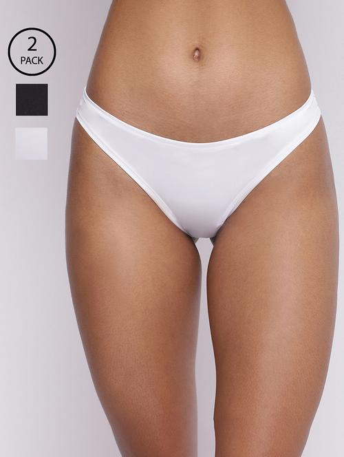 women pack of 2 solid low rise thongs - 22092122 - Very Small Image - 1