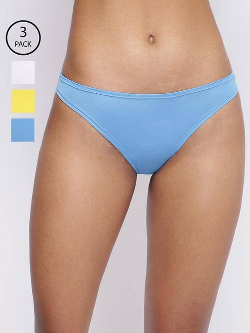 women pack of 3 solid low rise thongs - 22092125 - Very Small Image - 1
