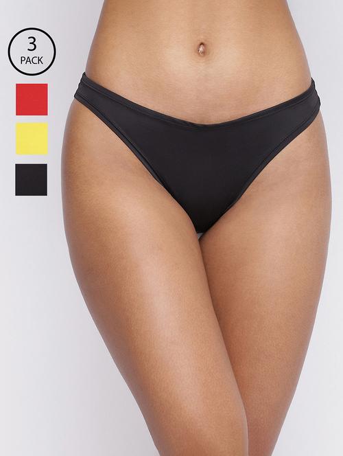 women pack of 3 solid low rise thongs - 22092126 - Very Small Image - 1