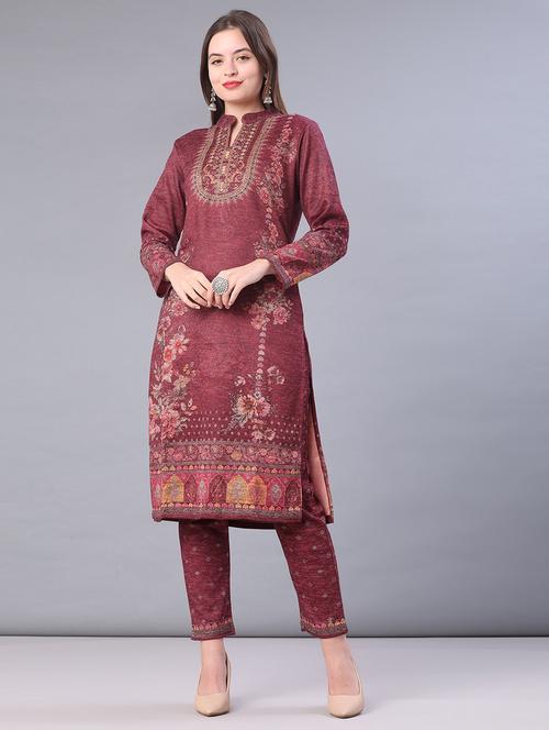 women self design long sleeve kurta pant with dupatta set - 22093095 - Very Small Image - 1