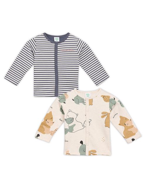 infant pack of 2 printed long sleeve front-open tee - 22093566 - Very Small Image - 1